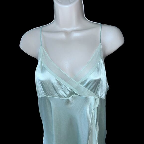 EUC Vintage Jillian Jones Light Green Bias Cut 100% Silk Nightgown fits a SMALL - Picture 3 of 12